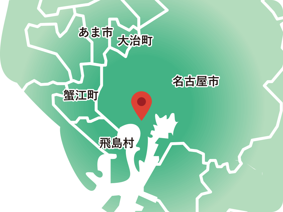 名古屋市周辺地域の地図